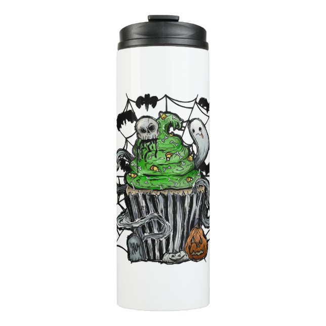 Halloween Cupcake Thermosbecher (Vorderseite)