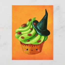 Halloween Cupcake voller kleiner Spinnen Postkarte