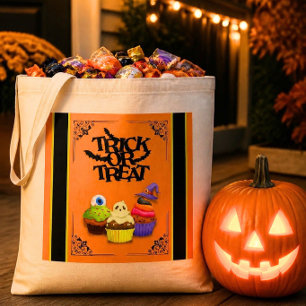 Halloween-Cupcakes Süßes oder Saures Tragetasche