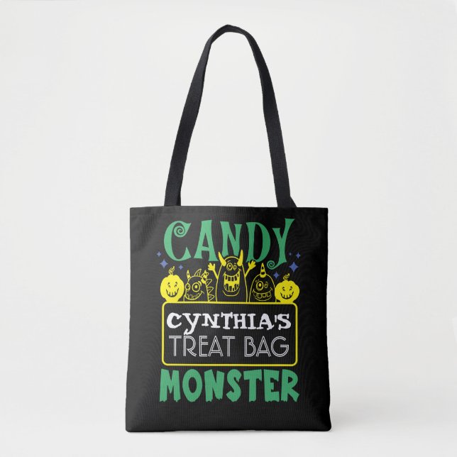 Halloween Custom Candy Monster Tote Bag (Vorderseite)