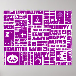 Halloween Custom Cool Whimsical Typografie Lila Poster