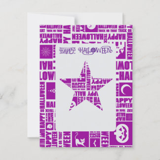 Halloween Custom Cool Whimsical Typografie Lila Postkarte