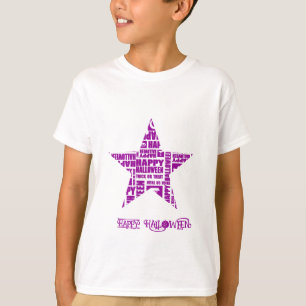 Halloween Custom Cool Whimsical Typografie Lila T-Shirt