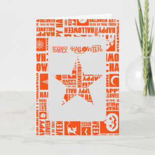 Halloween Custom Cool Whimsical Typografy Orange Karte