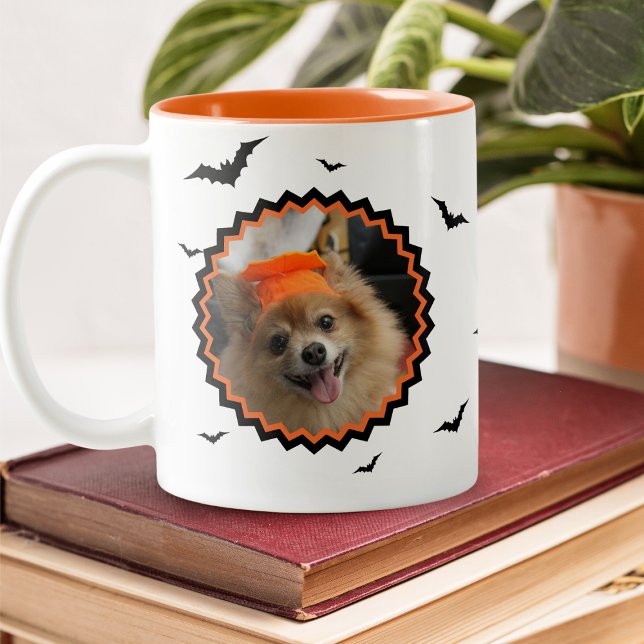 Halloween Custom Foto Happy Halloween Zweifarbige Tasse (Von Creator hochgeladen)