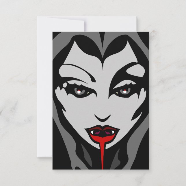 Halloween Custom Halloween Vampire Card Einladung (Vorderseite)