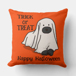 Halloween Custom Whimsical Funny Dog Orange Kissen
