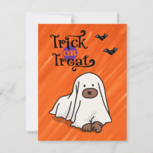 Halloween Custom Whimsical Funny Dog Orange Postkarte