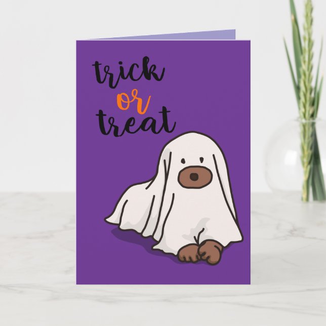 Halloween Custom Whimsical Funny Modern Lila Karte (Vorderseite)