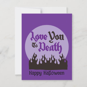 Halloween Custom Whimsical Funny Modern Lila Postkarte