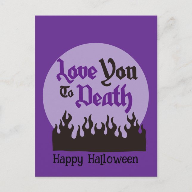 Halloween Custom Whimsical Funny Modern Lila Postkarte (Vorderseite)