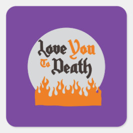 Halloween Custom Whimsical Funny Modern Lila Quadratischer Aufkleber