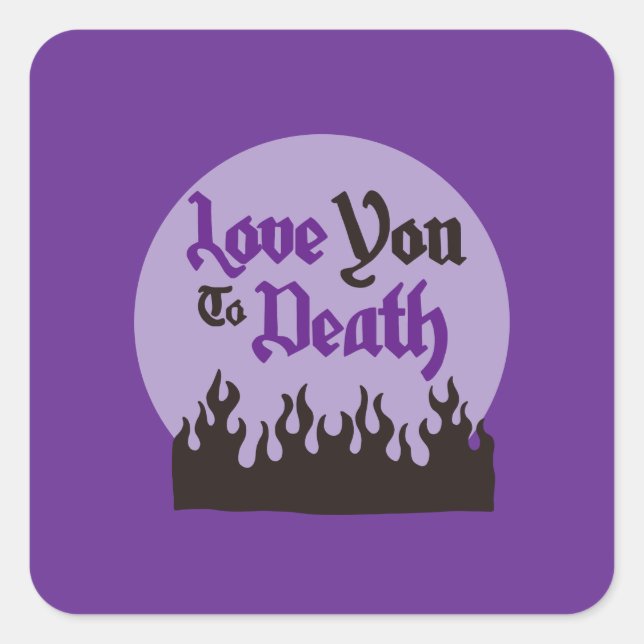 Halloween Custom Whimsical Funny Modern Lila Quadratischer Aufkleber (Vorderseite)