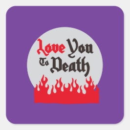 Halloween Custom Whimsical Funny Modern Lila Quadratischer Aufkleber