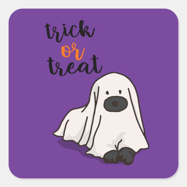 Halloween Custom Whimsical Funny Modern Lila Quadratischer Aufkleber (Vorderseite)