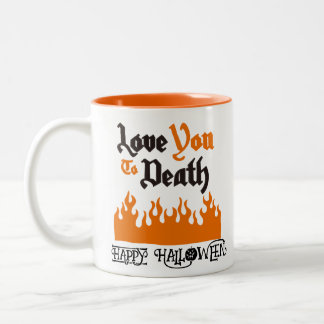 Halloween Custom Whimsical Funny Modern Orange Zweifarbige Tasse