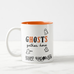 Halloween Custom Whimsical Funny Modern Orange Zweifarbige Tasse