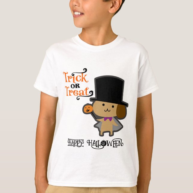 Halloween Custom Whimsical Funny Niedlich Dog T-Shirt (Vorderseite)