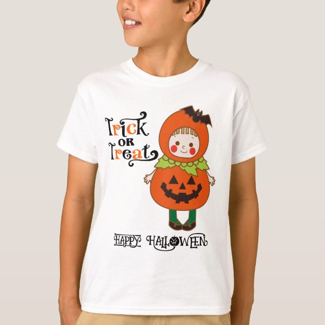 Halloween Custom Whimsical Funny Niedlich Pumpkin  T-Shirt (Vorderseite)