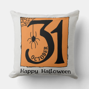 Halloween Custom Whimsical Funny Okt.31 Orange Kissen