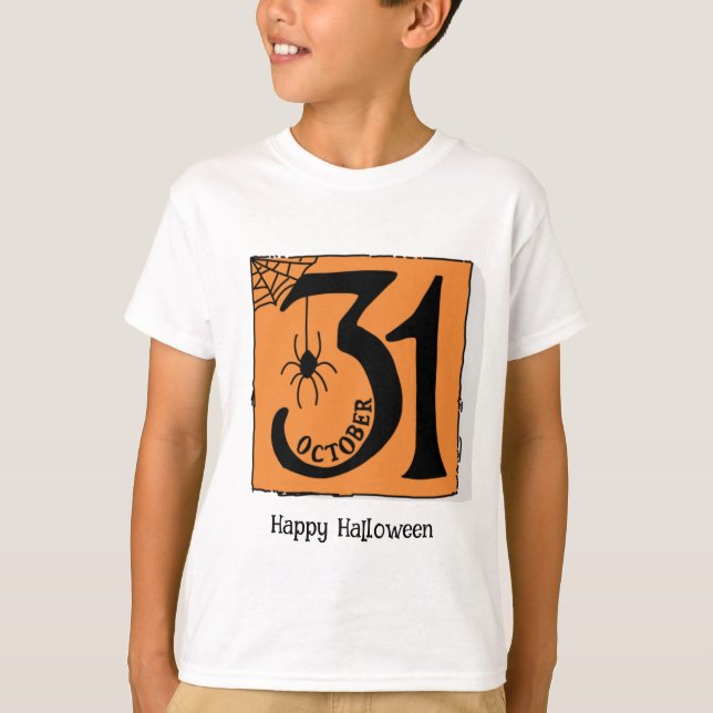 Halloween Custom Whimsical Funny Orange T-Shirt (Vorderseite)
