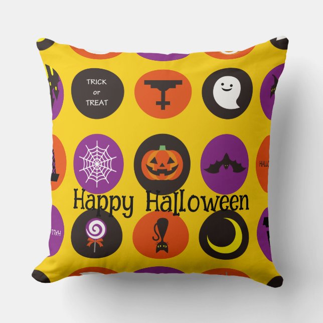 Halloween Custom Whimsical Funny Pattern Kissen (Vorderseite)