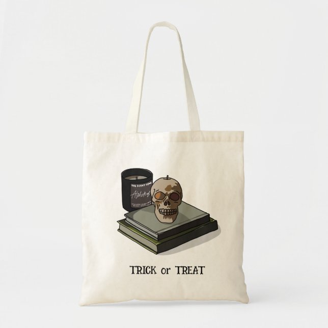 Halloween Custom Whimsical Funny Skull Modern Tragetasche (Vorne)