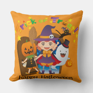 Halloween Custom Whimsical Niedlich Hexenkürbis Kissen