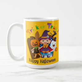 Halloween Custom Whimsical Niedlich Hexenmädchen O Kaffeetasse