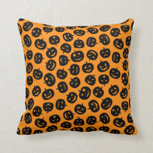 Halloween Customize Orange Pumpkin Cotton 16"X16" Kissen