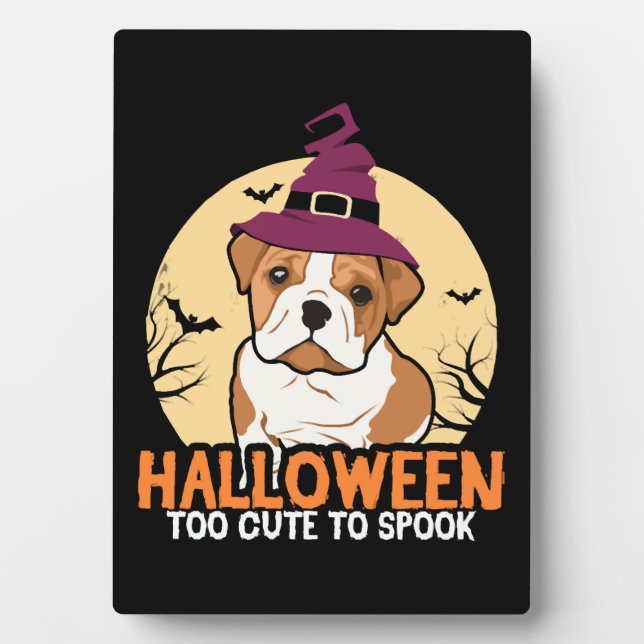 Halloween Cute Bulldog Dog Halloween Fotoplatte (Vorderseite)