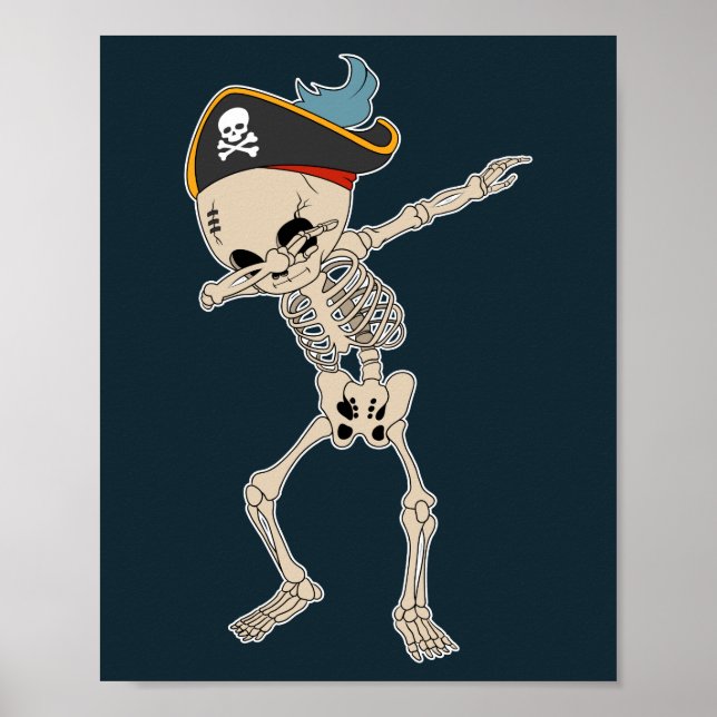 Halloween Dab Skeleton Pirate Dance Poster (Vorne)