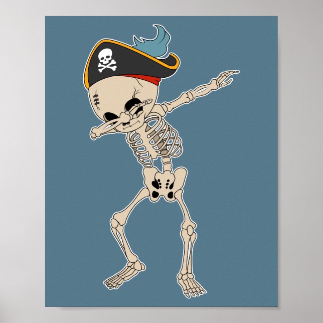 Halloween Dab Skeleton Pirate Dance Poster (Vorne)