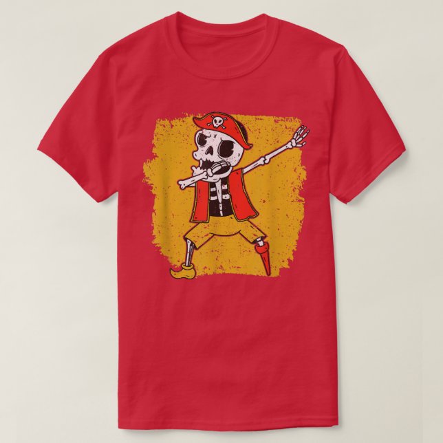 Halloween Dabbing Pirate Skeleton Funny Dab Dance  T-Shirt (Design vorne)