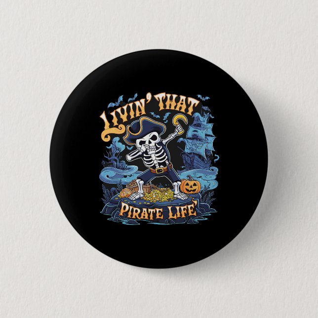 Halloween Dabbing Pirate Skeleton Simple Halloween Button (Vorderseite)
