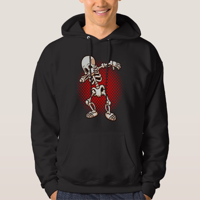 Halloween Dabbing Skeleton Dab Undead Easy Costume Hoodie (Vorderseite)