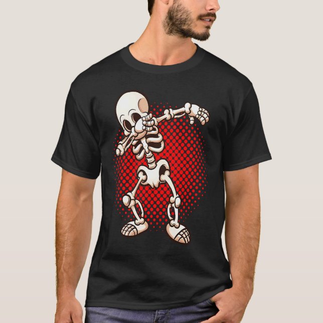 Halloween Dabbing Skeleton Dab Undead Easy Costume T-Shirt (Vorderseite)