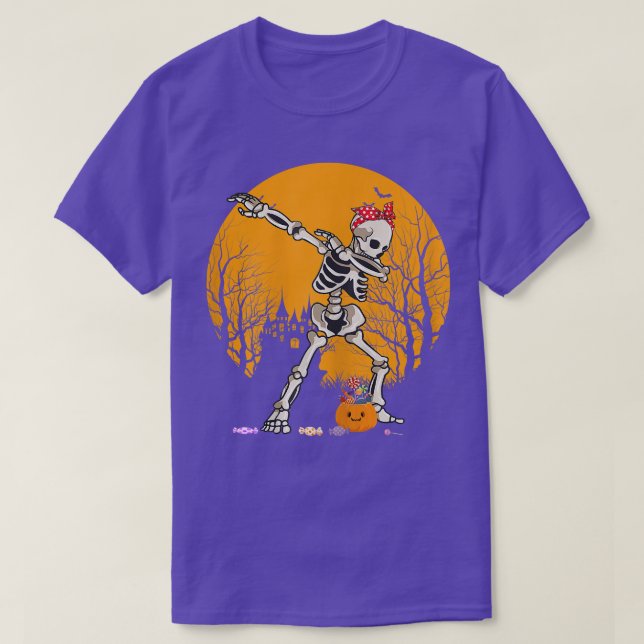 Halloween Dabbing Skeleton Kostüme Kinder Mädchen  T-Shirt (Design vorne)