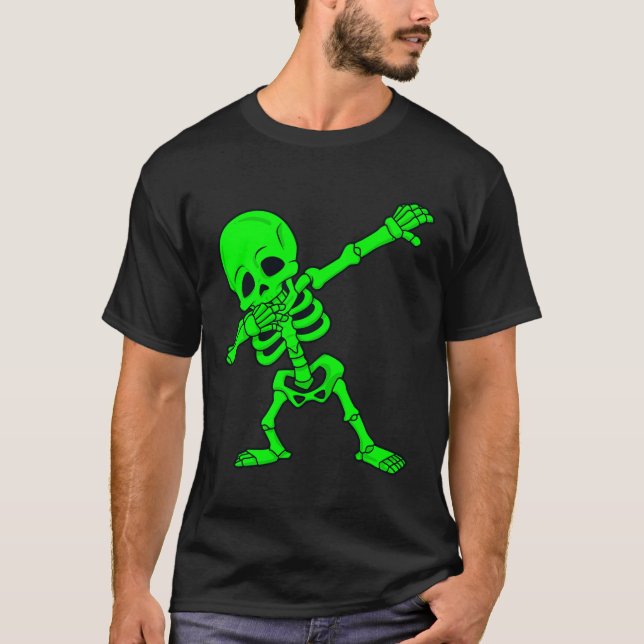 Halloween Dabbing Skeletts Boys Girls Kinder ab 1 T-Shirt (Vorderseite)