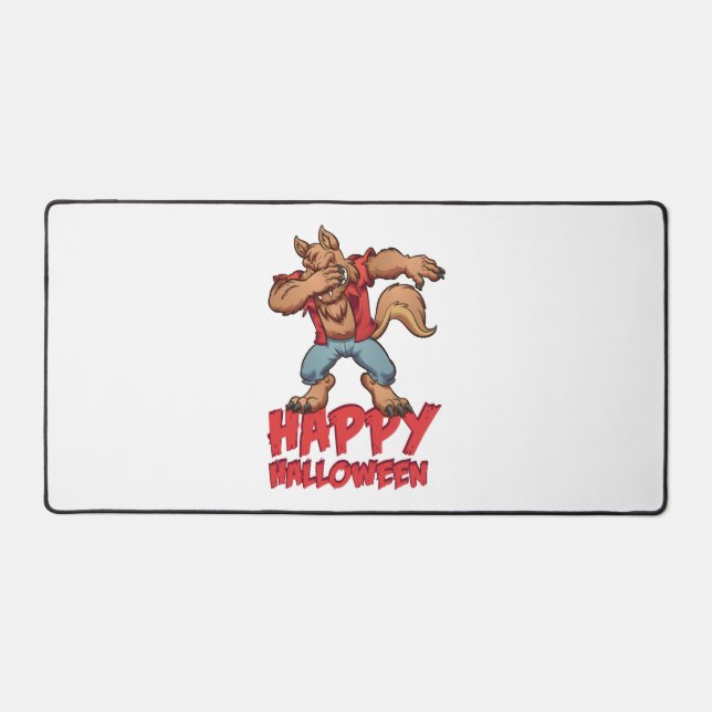 Halloween Dabbing Werwolf Halloween-Kostüm Schreibtischunterlage (Vorderseite)