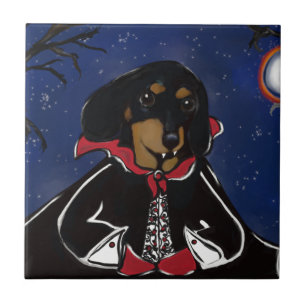 Halloween Dachshund Fliese
