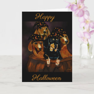 Halloween Dachshunde Karte