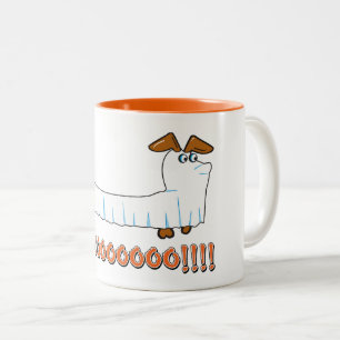 Halloween-Dackel - BOO Zweifarbige Tasse