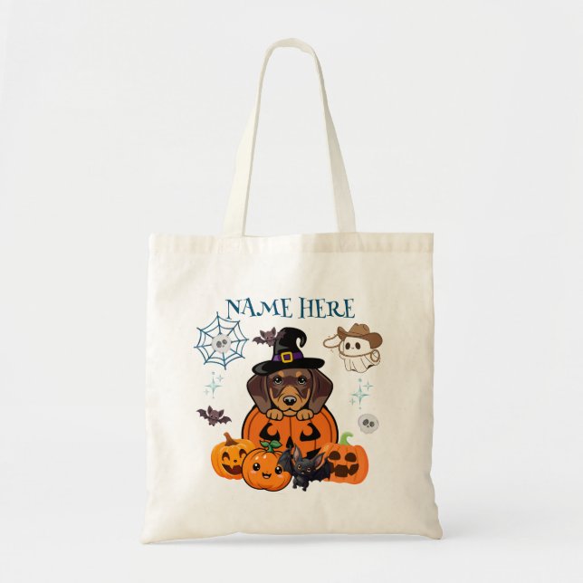 Halloween Dackel Hexenkuchen Tote Bag Tragetasche (Vorne)