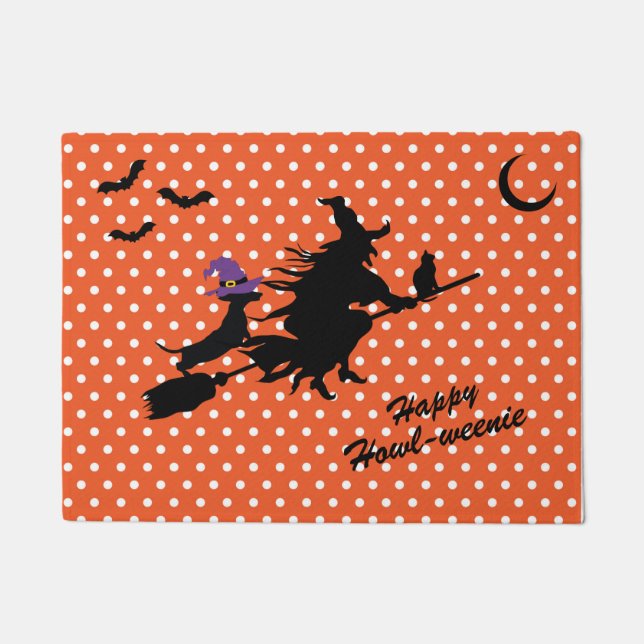 Halloween Dackel Silhouette Doormat Fußmatte (Vorderseite)