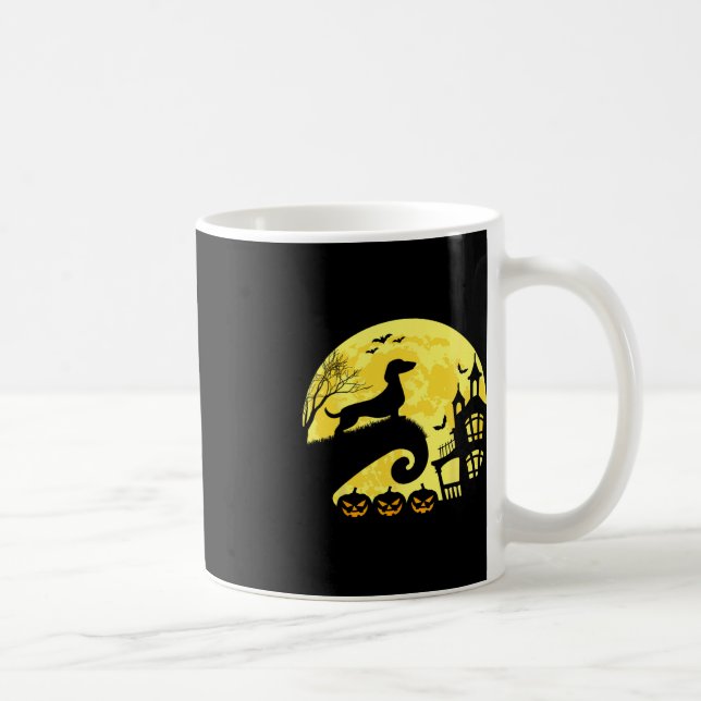 Halloween Dackel Würstchen Dackel Moonshine Sausag Kaffeetasse (Rechts)