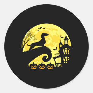 Halloween Dackel Würstchen Dackel Moonshine Sausag Runder Aufkleber