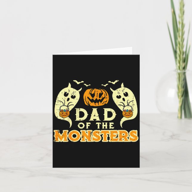 Halloween Dad Of Monsters Funny Family Costume Pap Karte (Vorderseite)