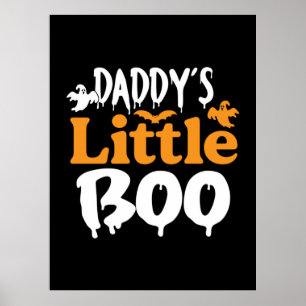 Halloween Daddy Little Boo Birthday Poster