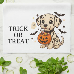 Halloween Dalmatiner Dog Trick oder Tree Geschirrtuch